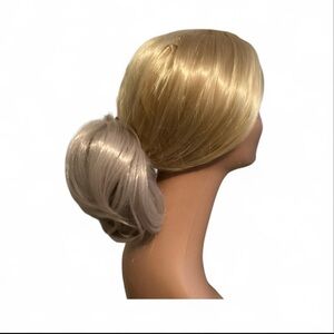 Silver Blonde Falling Bun Synthetic Hair